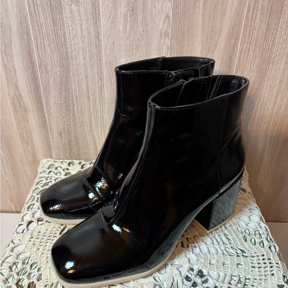 MIX No. 6 Chic Shiny Black Ankle Boots - Picture 8 of 10